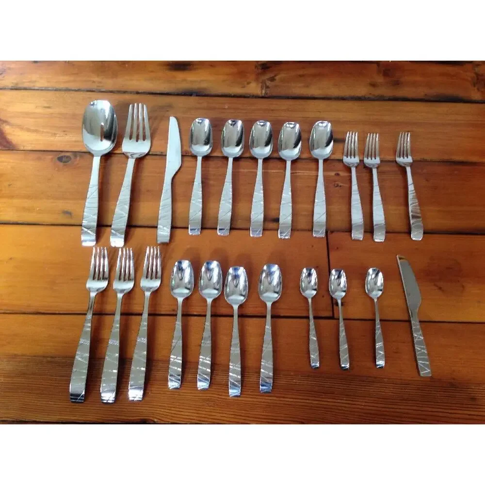 Set 22 pc Gourmet Settings Stainless CIRCUS Silverware Flatware Forks Spoons